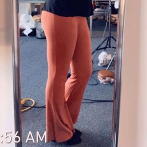 Ribbed Cotton Flare Pants